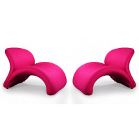 Manhattan Comfort 2-AC013-FS Rosebud Fuchsia Wool Blend Accent Chair (Set of 2)